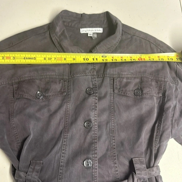 Young Fabulous & Broke Gray L/S Belted Utility Jacket 100% Tencel Women's Medium - Picture 9 of 12